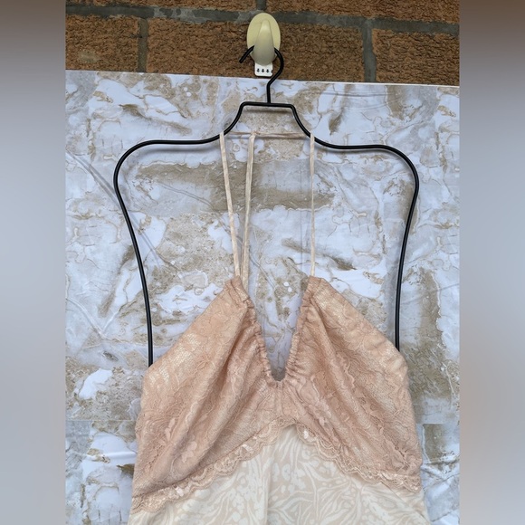CENTRAL PARK WEST BABYDOLL HALTER NUDE LACE DRESS SIZE SMALL - Picture 4 of 12